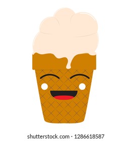 Happy ice cream cone. Vector illustration design