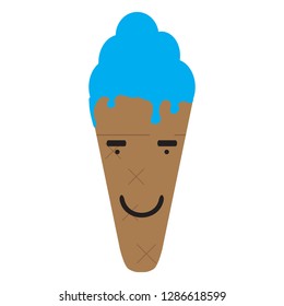 Happy ice cream cone. Vector illustration design