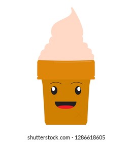 Happy ice cream cone. Vector illustration design