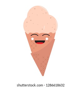 Happy ice cream cone. Vector illustration design