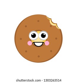 Happy Ice Cream Cookie Sandwich. Vector Illustration Design