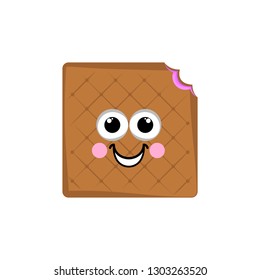 Happy Ice Cream Cookie Sandwich. Vector Illustration Design