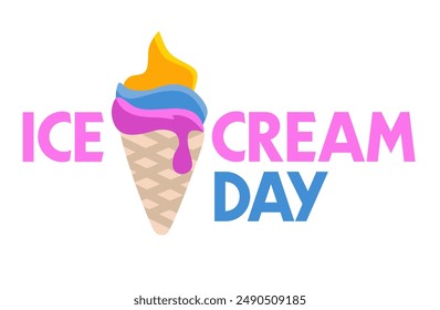 happy ice cream day with delicious ice cream