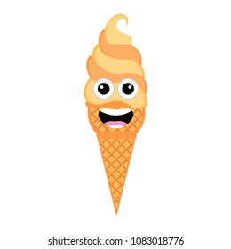 Happy ice cream emoticon