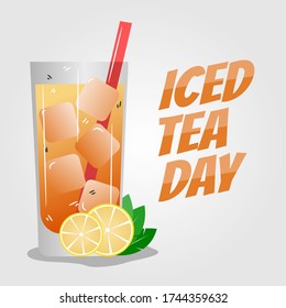 Happy Iced Tea Day Vector Illustration