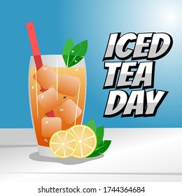 Ilustración del vector Happy Iced Tea Day