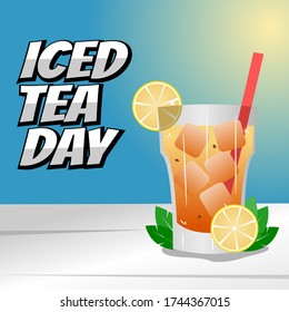 Happy Iced Tea Day Vector Illustration