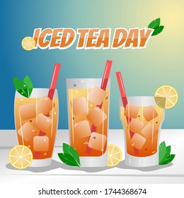 Happy Iced Tea Day Vector Illustration