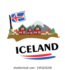 Happy Iceland Independence Day Celebration Flag Vector Template Design Illustration