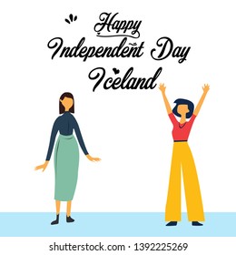 Happy Iceland Independence Day Celebration Flag Vector Template Design Illustration