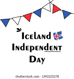 Happy Iceland Independence Day Celebration Flag Vector Template Design Illustration