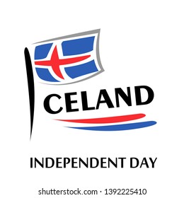 Happy Iceland Independence Day Celebration Flag Vector Template Design Illustration