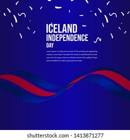 Happy Iceland Independence Day Celebration Vector Template Design Illustration