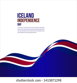 Happy Iceland Independence Day Celebration Vector Template Design Illustration