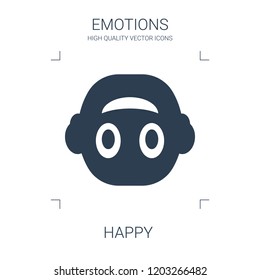 happy icon. high quality filled happy icon on white background. from emotions collection flat trendy vector happy symbol. use for web and mobile