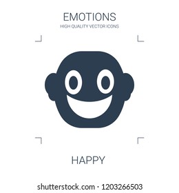 happy icon. high quality filled happy icon on white background. from emotions collection flat trendy vector happy symbol. use for web and mobile
