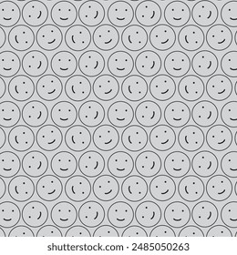 happy icon seamless pattern, smiley face icon vector art illustration