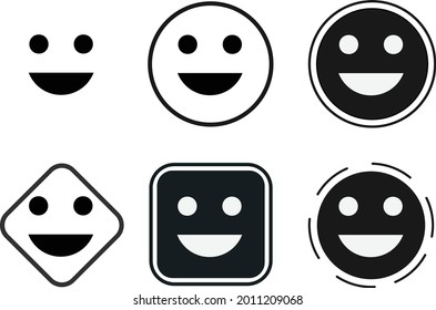 happy icon set. Collection of high quality black outline logo for web site design and mobile dark mode apps. Vector illustration on white background