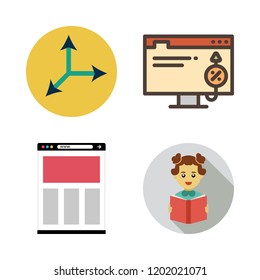 happy icon set. vector set about move, student and browser icons set.