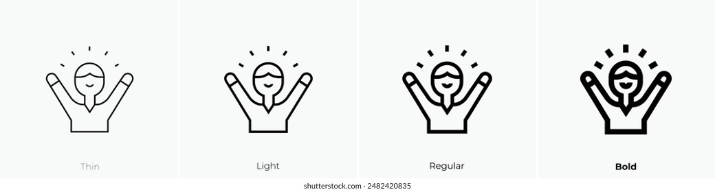happy icon. Thin, Light Regular And Bold style design isolated on white background