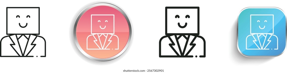 happy icon. Thin Linear, Regular and Button Style Design Isolated On White Background