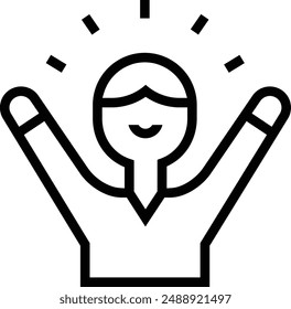 icono feliz. Diseño de estilo lineal delgado aislado sobre fondo blanco