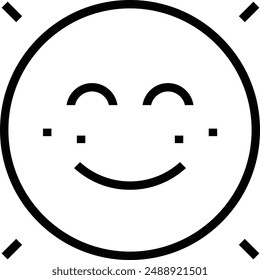 happy icon. Thin linear style design isolated on white background