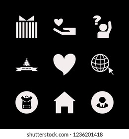 happy icon. happy vector icons set school book bag, browser globe cursor, happy new year and home