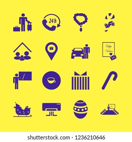 happy icon. happy vector icons set teacher at blackboard, necklace, heart envelope and present new idea
