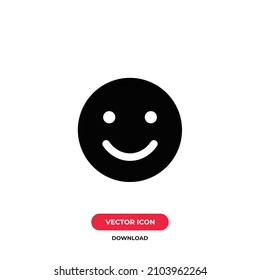 Happy icon vector. Smile sign