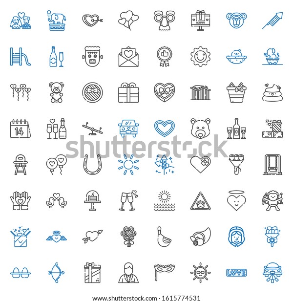happy icons\
set. Collection of happy with wedding car, love, sun, mask, groom,\
gifts, cupid, eggs, bouquet, pilgrim, cornucopia, duck, heart.\
Editable and scalable happy\
icons.