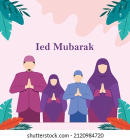 Happy Ied Mubarak Vector Ilustration