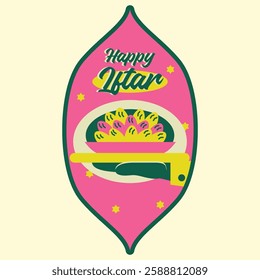 Happy Iftar, ramadan greeting, card, tag, lable, decor, lettering