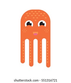 Happy illustration of orange octopus