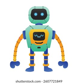 happy illustration robot design kawaii