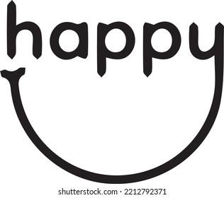 Happy illustration used for logo vector isolated on white background