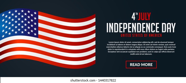 Happy Indepandence day of United States of America, 4th of july vector template design