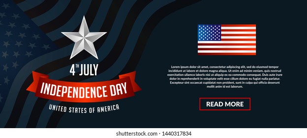 Happy Indepandence day of United States of America, 4th of july vector template design