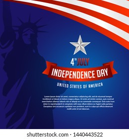 Happy Indepandence day of United States of America, 4th of july vector template desig