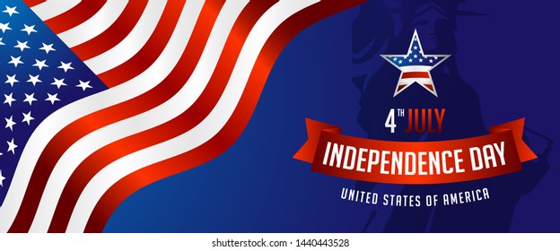 Happy Indepandence day of United States of America, 4th of july vector template desig