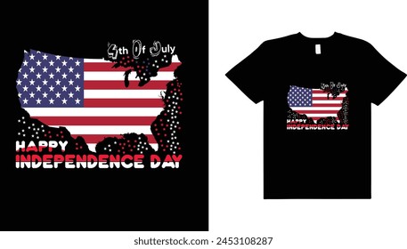 Happy independance day usa typography t shirt design.