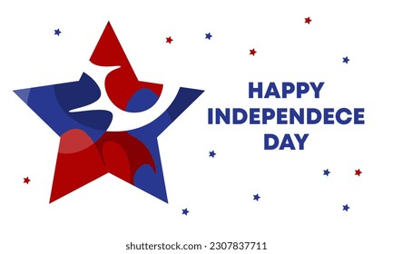 happy independece day america banner with star on white background. Vector illustration