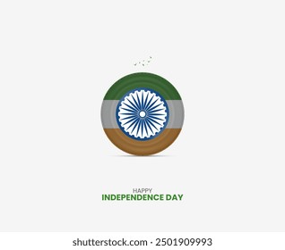 happy independence day, 15 August India independence day concept, flag, birds, vector illustration design.