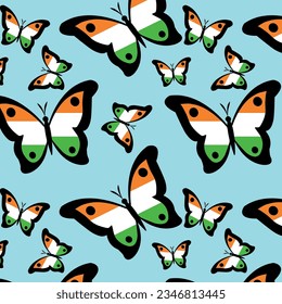 happy independence day 15th august butterfly freedom seamless pattern template for card design background 