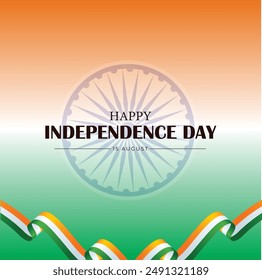 Happy Independence Day 15th august greetings, Indian holiday, post for social media

