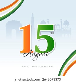 Happy Independence Day 15th August Poster Design social media Template