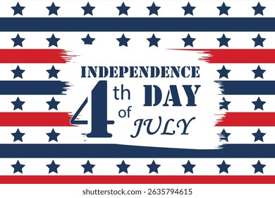 Happy Independence day 2025, 4th July national holiday. Festive greeting card vector illustration.