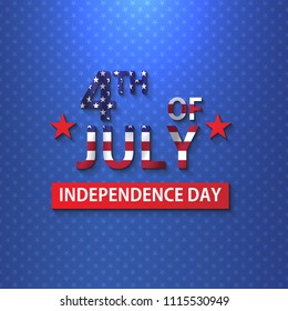 Happy Independence Day 4 th July USA vector illustration design. American banner, greeting card.