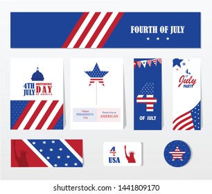 Happy independence day 4 th july, United states of america day. Layout, design, template.Vector illustration.
