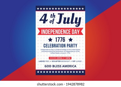 Happy independence day 4 th july, United states of america day. United states of america independence day. 4th july Happy independence day flyer design template. USA symbol, fourth of july Independenc